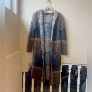 [SOLD] Joseph A. Plaid Hooded Maxi Cardigan from Nordstrom Rack